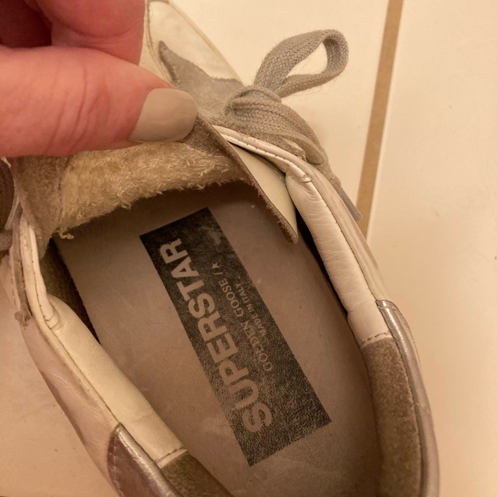 Golden Goose White and Gray Sneakers - Picture 6 of 8